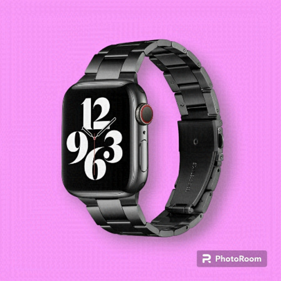 Black Stainless Steel Apple Watch iwatch Band 45mm - Picture 1 of 10